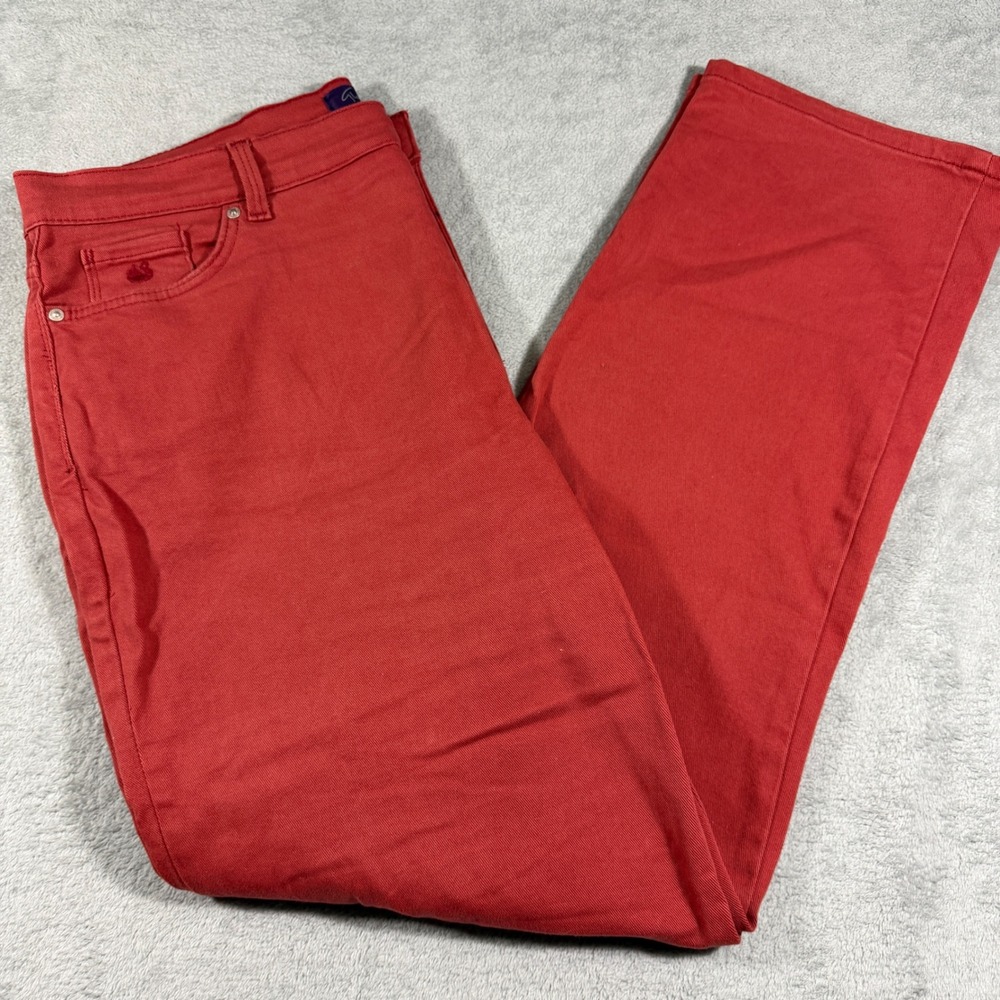Gloria Vanderbilt Amanda Pants Women 18 Red Straight Taper High Rise Stretch